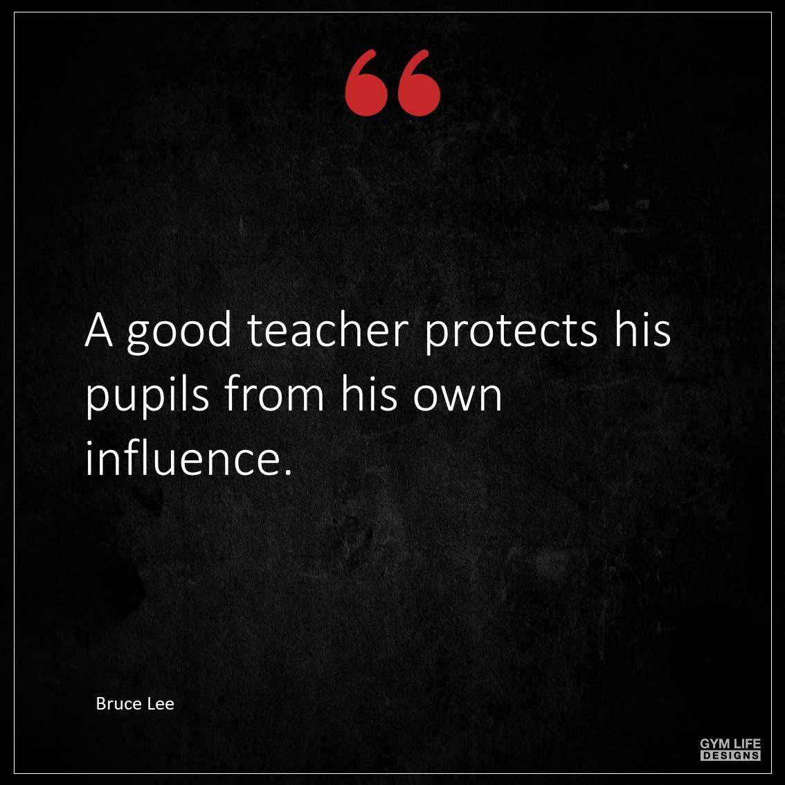 A good teacher protects his pupils from his own influence
