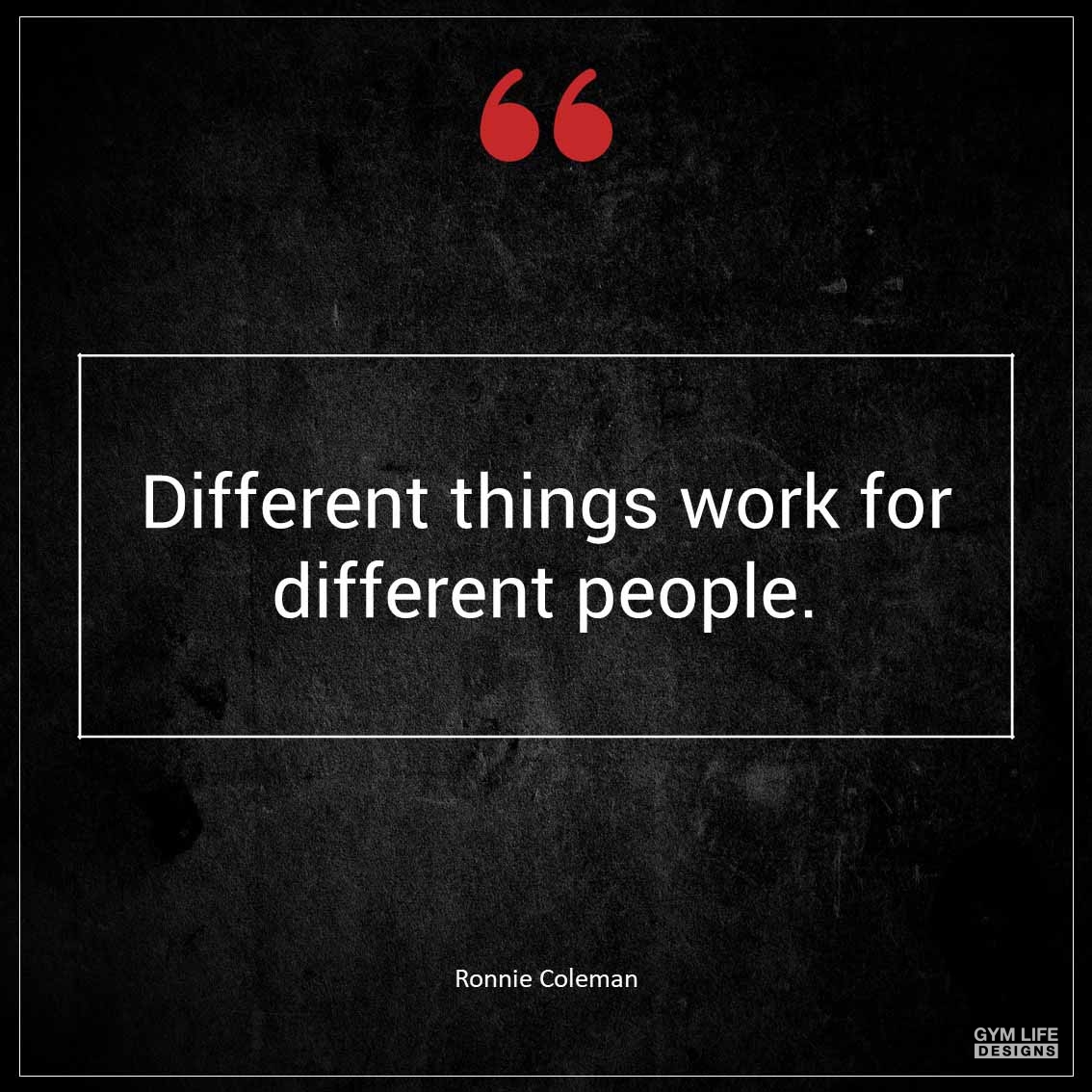 Different things work for different people