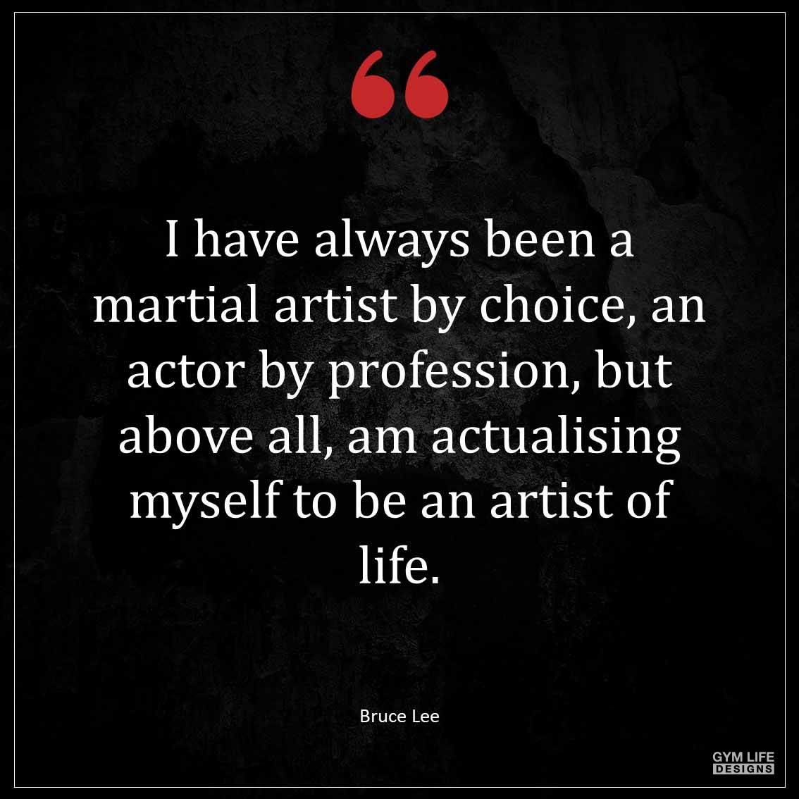 I have always been a martial artist by choice an actor by profession but above all am actualising myself to be an artist of life