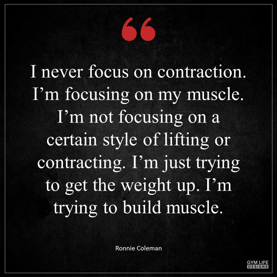 I never focus on contraction I m focusing on my muscle I m not focusing on a certain style of lifting or contracting I m just trying to get the weight up I m trying to build muscle