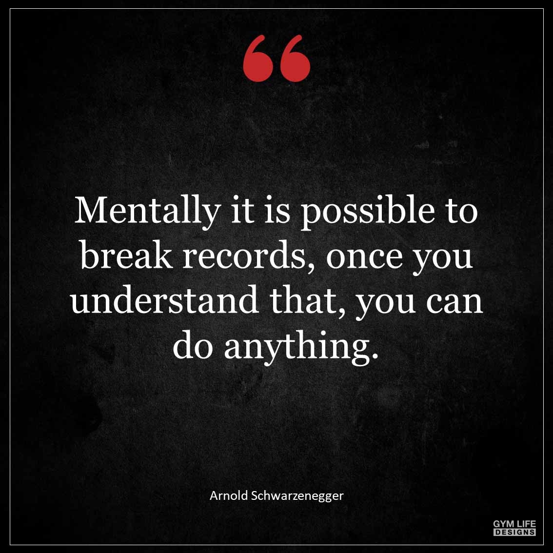 Mentally it is possible to break records once you understand that you can do anything