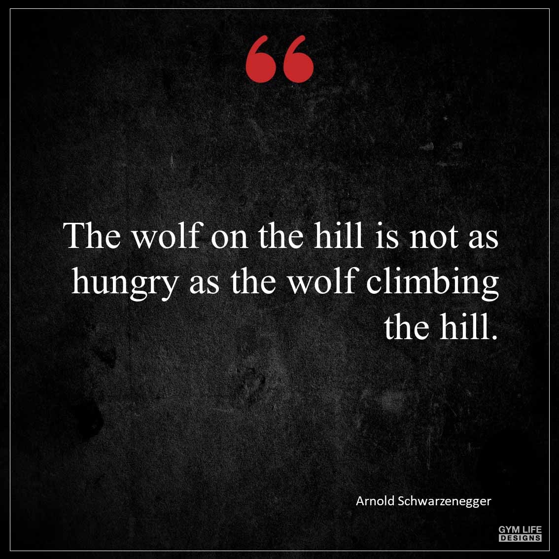 The wolf on the hill is not as hungry as the wolf climbing the hill