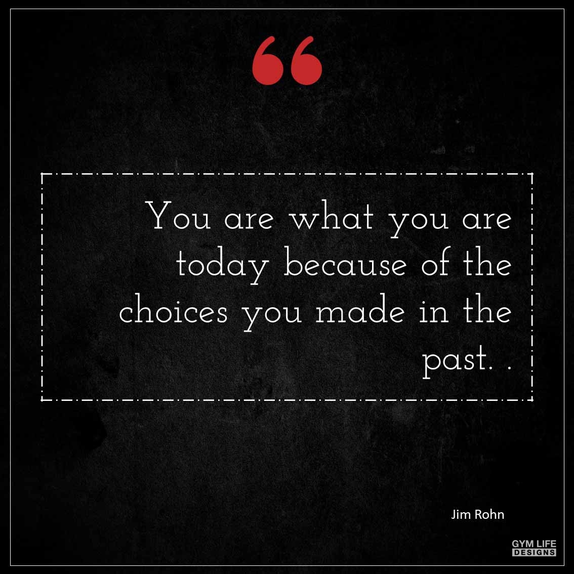 You are what you are today because of the choices you made in the past 1