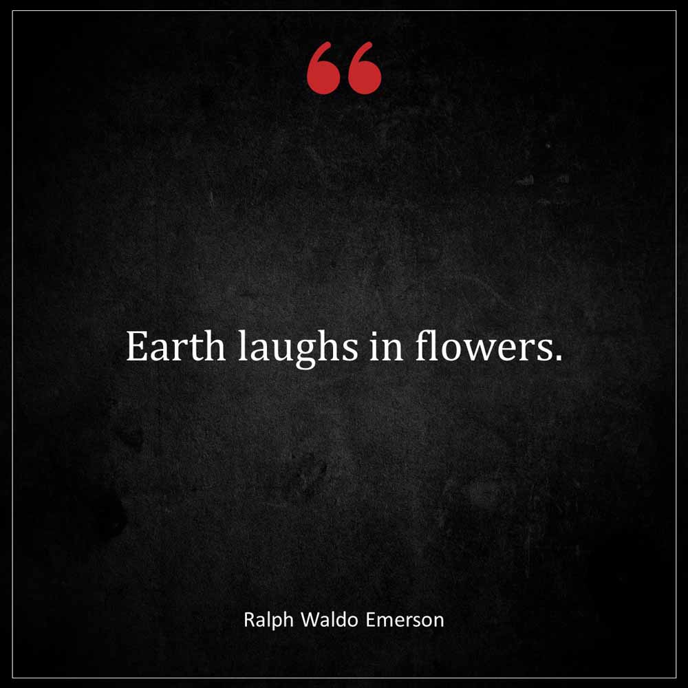 Ralph Waldo Emerson Earth laughs in flowers