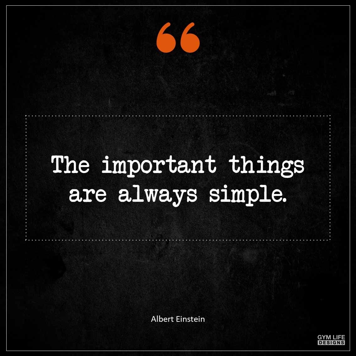 The important things are always simple