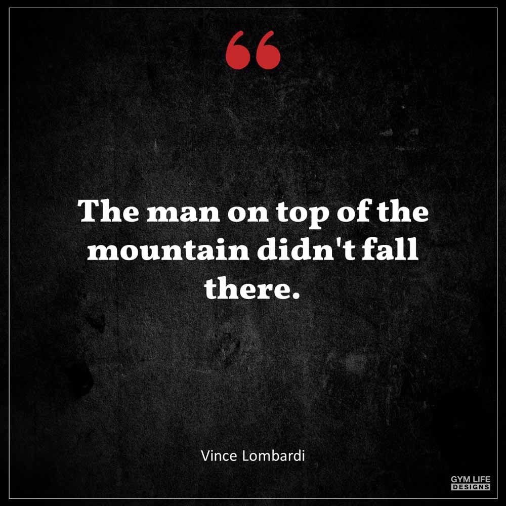 Vince Lombardi The man on top of the mountain didn t fall there