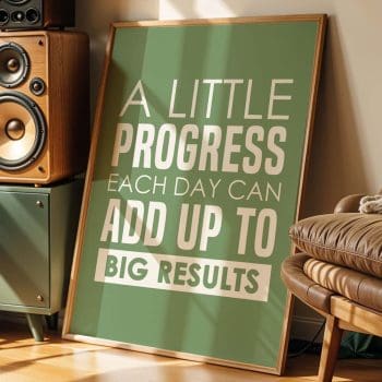 A Little Progress Each Day - White/Green